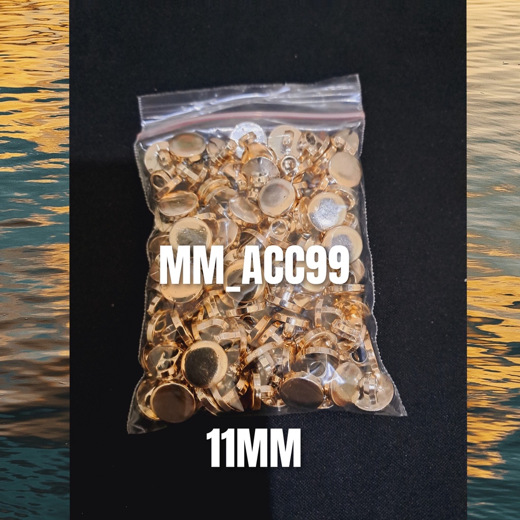 Kancing Baju Jamur Emas Polos Datar Gold 100 Pcs Gold 10 mm - 11 mm - 13 mm