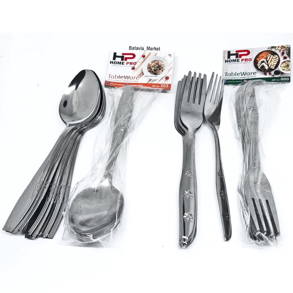 1 Lusin Sendok / Garpu (12 pcs) Stainless Steel 18 gram Tebal High Quality Home Pro