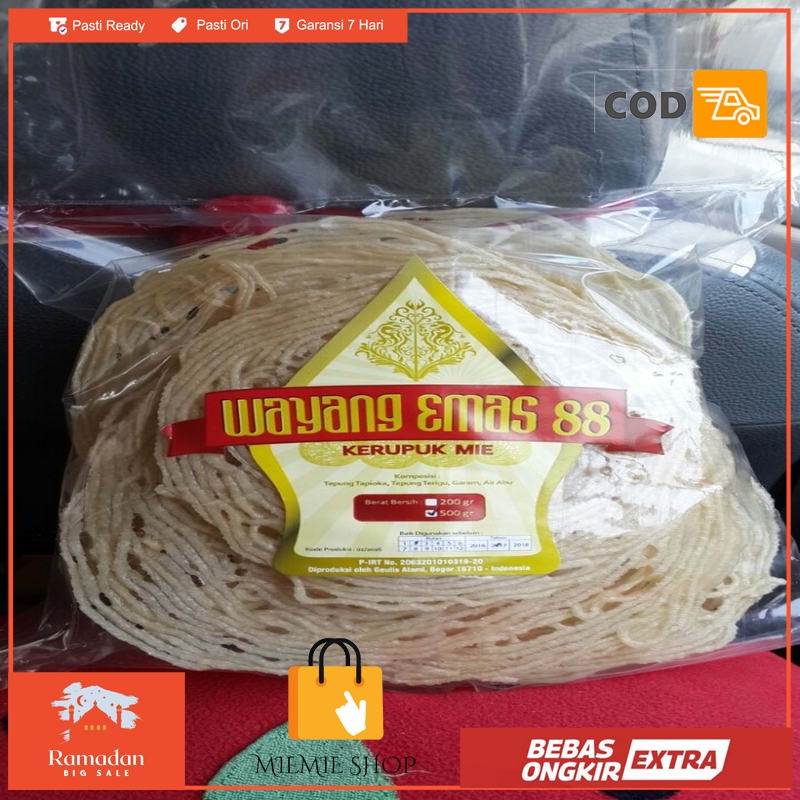 

Kerupuk Mie Bogor Wayang Emas 88 Mentah