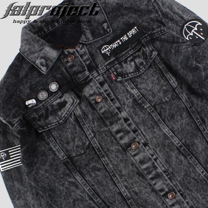 JAKET JEANS PRIA JAKET DENIM PRIA FASHIONNABLE STONE BLACK BMTH - 005