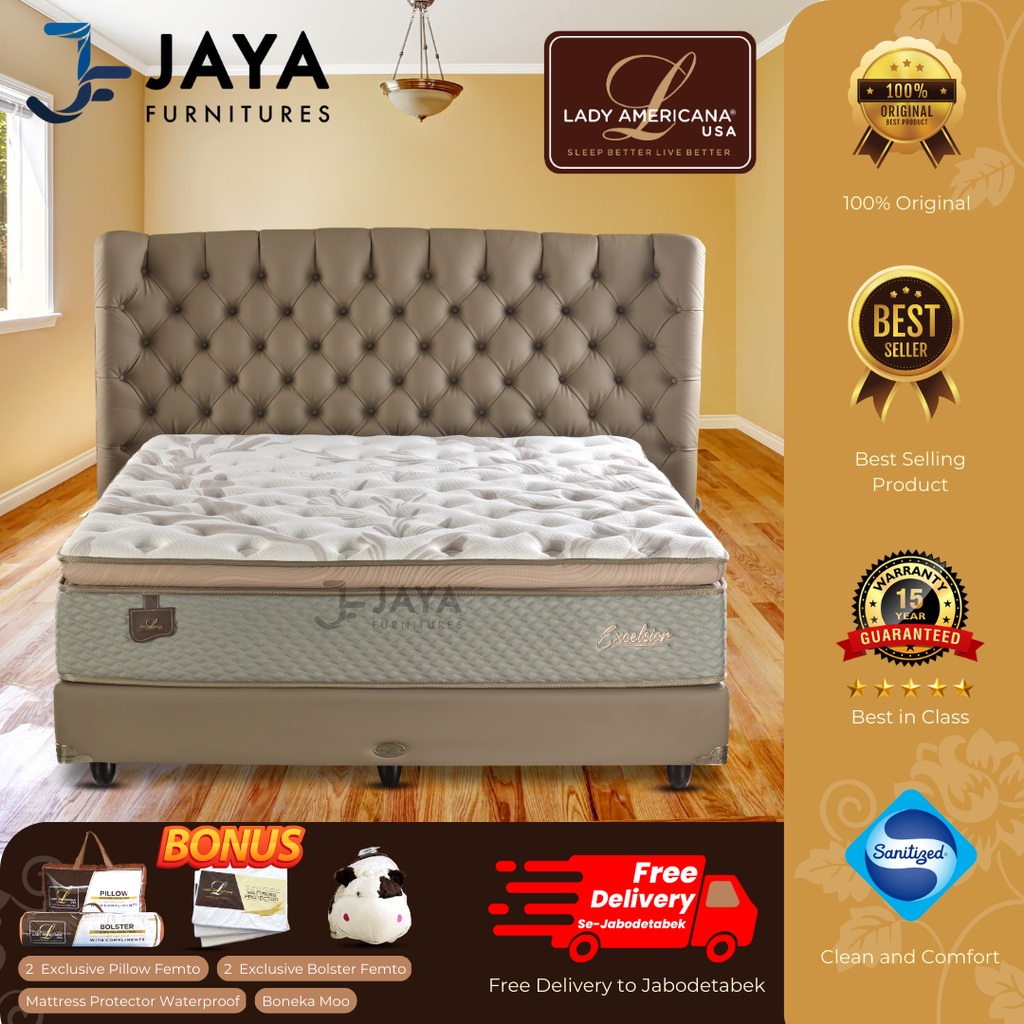 LADY AMERICANA SPRINGBED MATRAS KASUR MATTRESS EXCELSIOR FULL SET