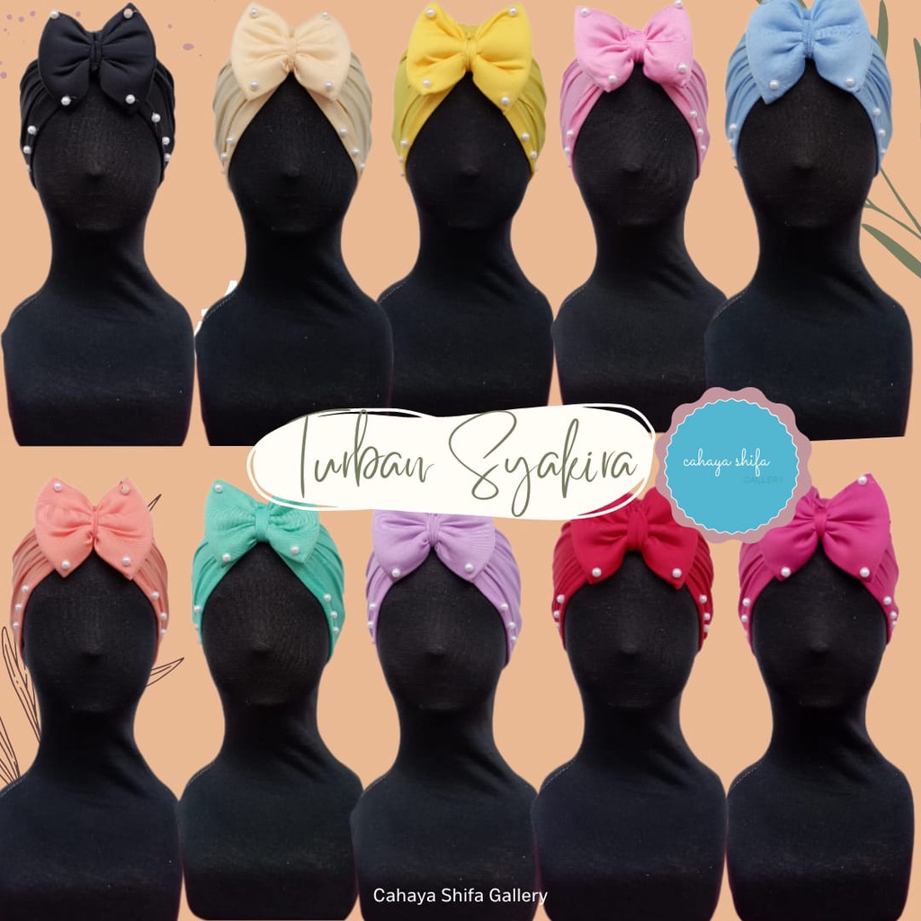 turban anak pita mutiara / turban bayi (TURBAN SYAKIRA)  packing plastik perpcs