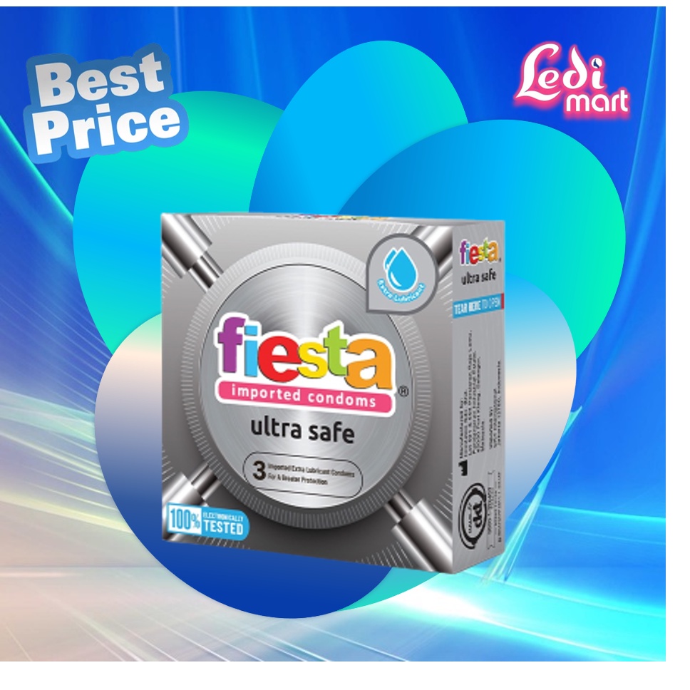 ORIGINAL Kondom Fiesta Isi 3 All Variant / Ultra Thin , Ultra Safe , Delay / LEDI MART