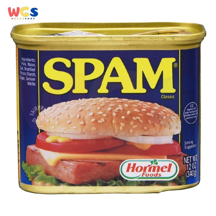 

SPAM CLASSIC ORIGINAL PORK WITH HAM LUNCHEON MEAT USA 12OZ 340G