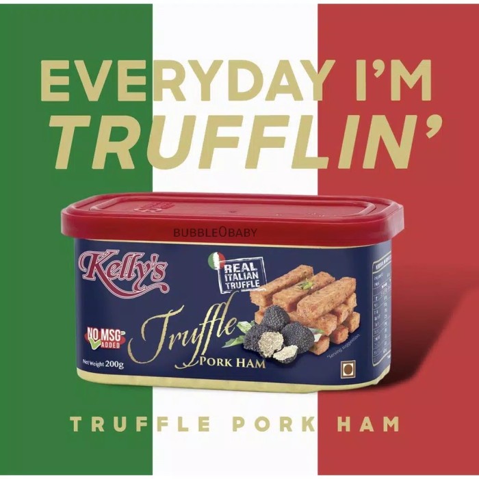

KELLY'S TRUFFLE PORK HAM LUNCHEON MEAT MADE IN SINGAPORE DAGING KALENG