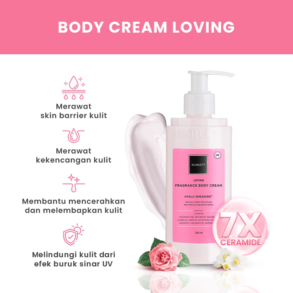 |LB| SCARLETT WHITENING LOVING SERIES - BODY LOTION - SHOWER SCRUB SABUN - BODY SCRUB - BODY SERUM - BODY CREAM LOVING - LOVING SCARLETT BPOM