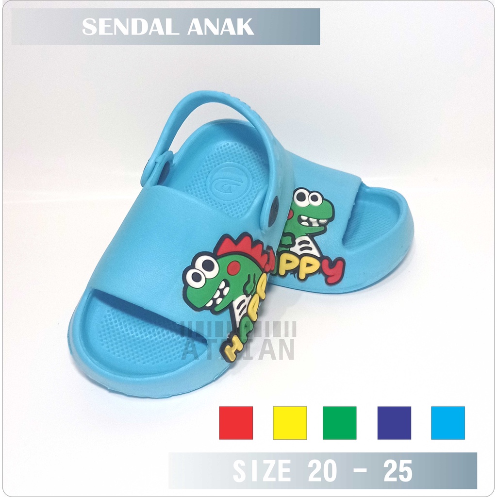 SENDAL ANAK tali belakang selop baru / SENDAL ANAK BERMOTIF DINO LAKI LAKI