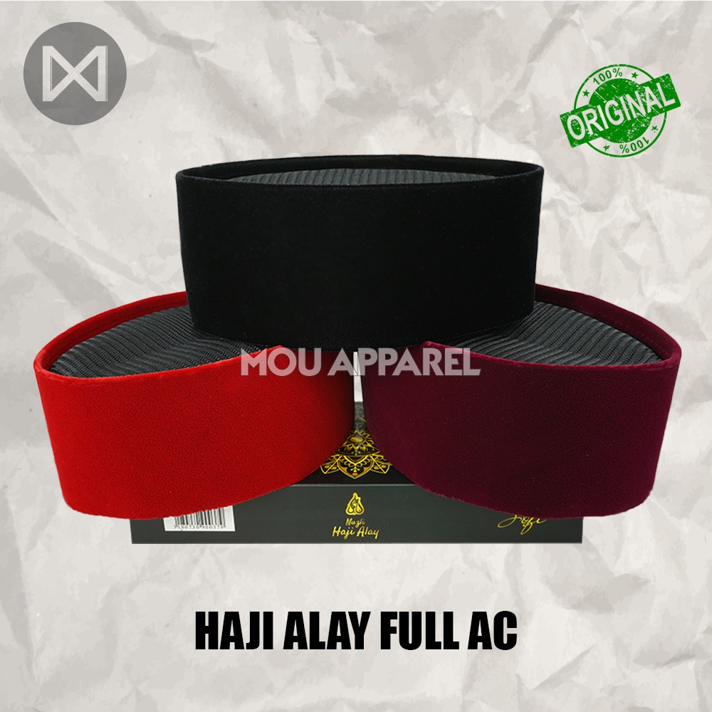 Songkok FULL AC HAJI ALAY Tinggi 8 9 10 Kopiah Ful Warna Hitam Maroon Merah Polos Peci Sholat Beludru Anak Santri Pesantren Laki Pria Dewasa Kopiah Solat Bludru Nasional Bulat Putih Pendek Kopyah Motif NU Bordir Batik Jawara Betawi Si Pitung Kopeah Shalat