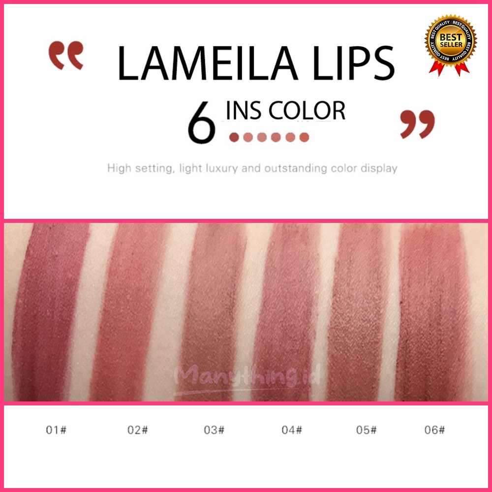 Lameila 2028 Matte Lipstick Liquid Korean Lipstik Lip Glaze Korean Lip Gloss Waterproof