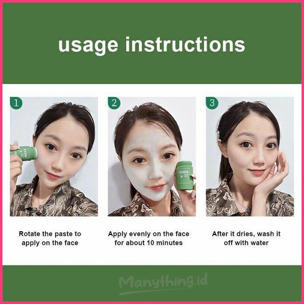 Green Mask Stick Meidian Original 100% Masker Wajah Green Tea Menghilangkan Komedo Hidung dan Wajah