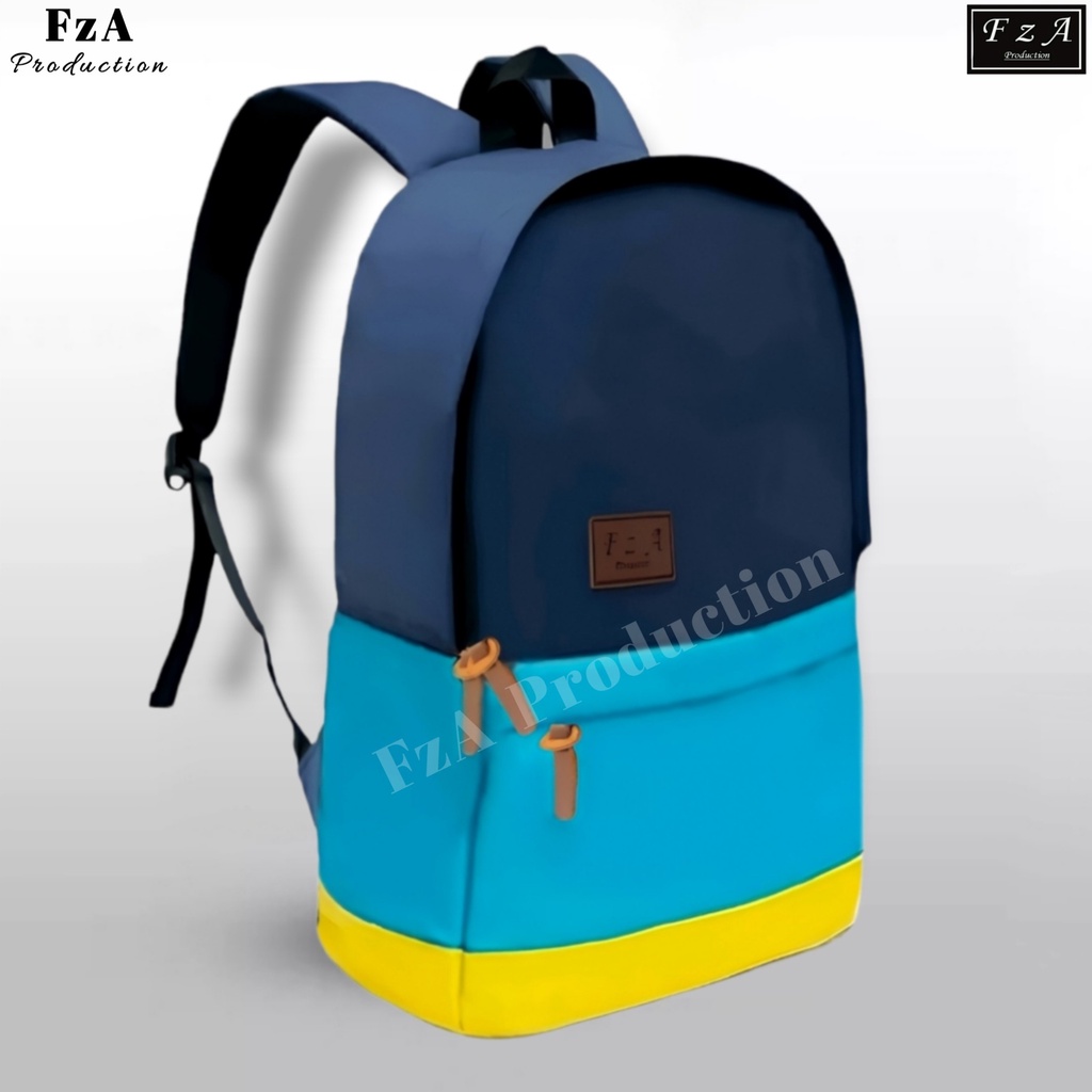 FzA Official - Big Promo..Tas Ransel Distro sekolah kuliah Kerja Pria 4286CV Tas Ransel Laptop - Navy Yellow