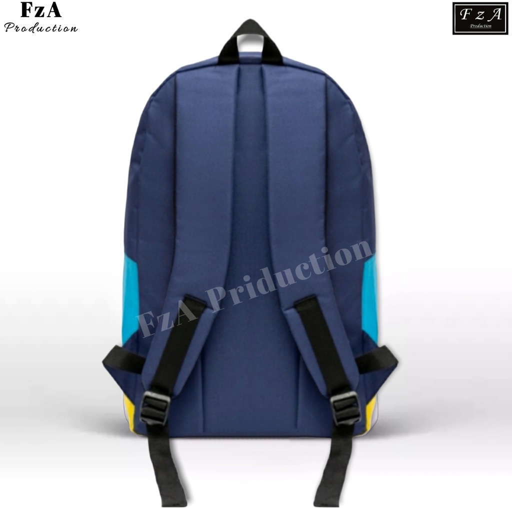 FzA Official - Big Promo..Tas Ransel Distro sekolah kuliah Kerja Pria 4286CV Tas Ransel Laptop - Navy Yellow