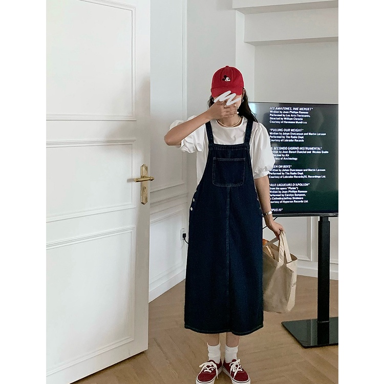 EUNII Rok Import Split Gaun Tali Kekinian Rok Wanita Longdress Oversize Korean Style