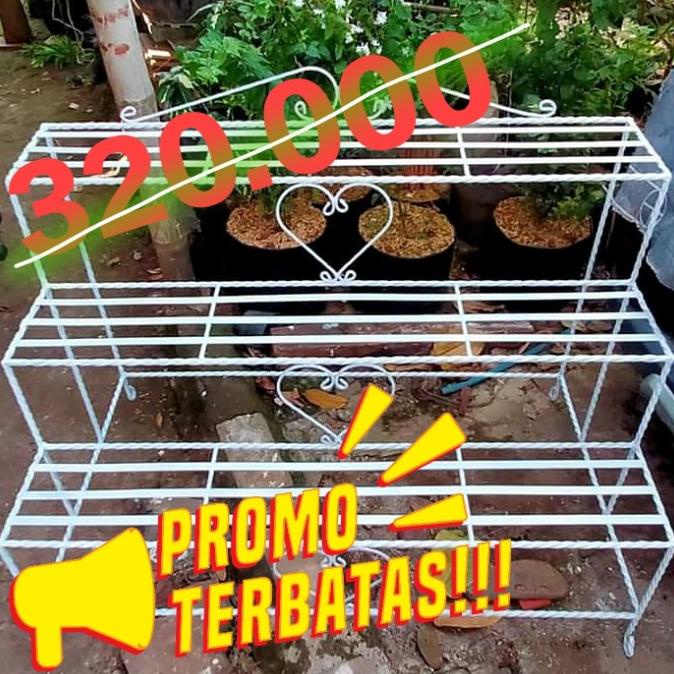 Rak Besi Pot Bunga Susun 3 Besar Gojek Only