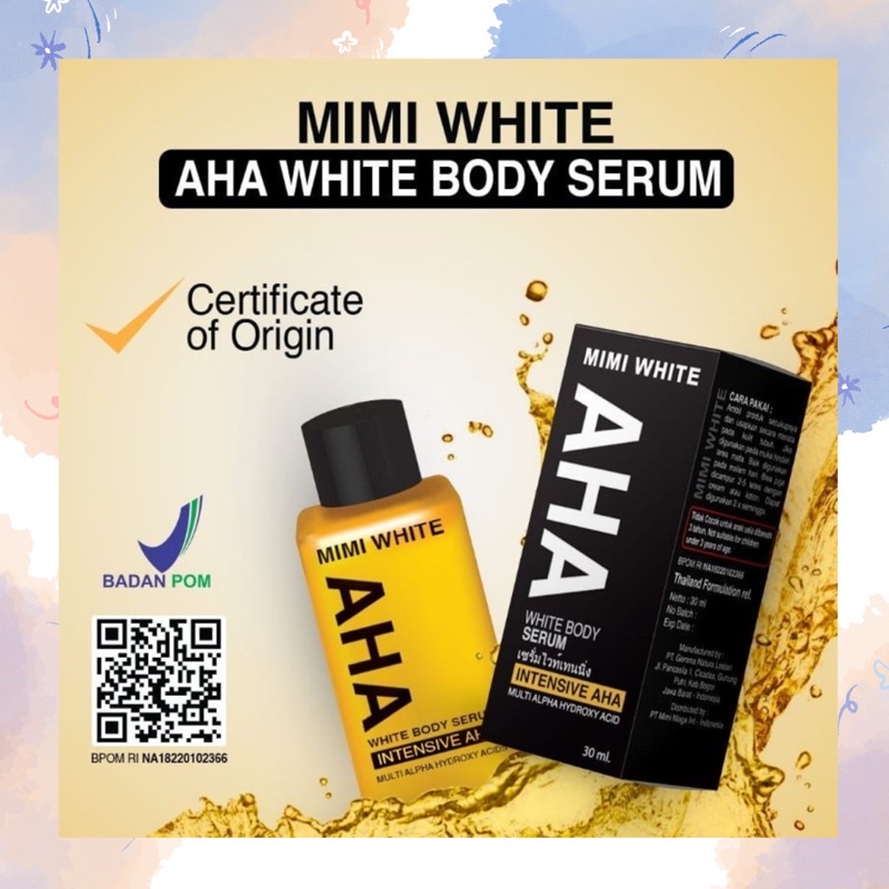 Mimi White AHA Body Serum - Body Lotion Serum AHA BPOM Original 30 ml