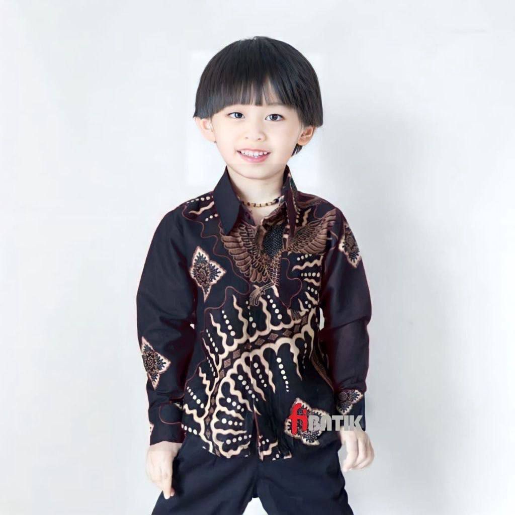 KEMEJA BATIK ANAK COWOK BAJU BATIK ANAK LENGAN PANJANG UMUR 4-13 TAHUN