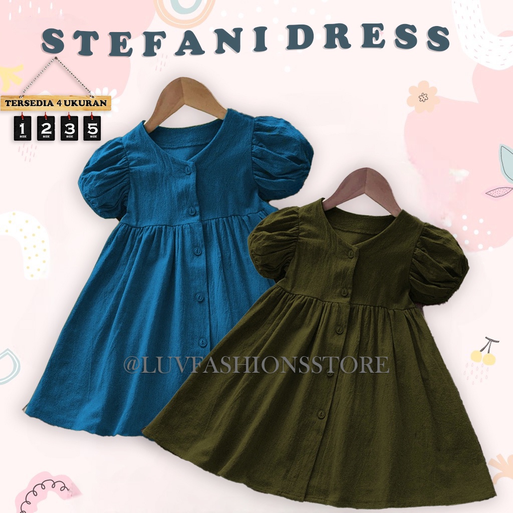 IL - DRESS ANAK STEFANI BAHAN CREPE PREMIUM / DRESS ANAK CEWEK KASUAL