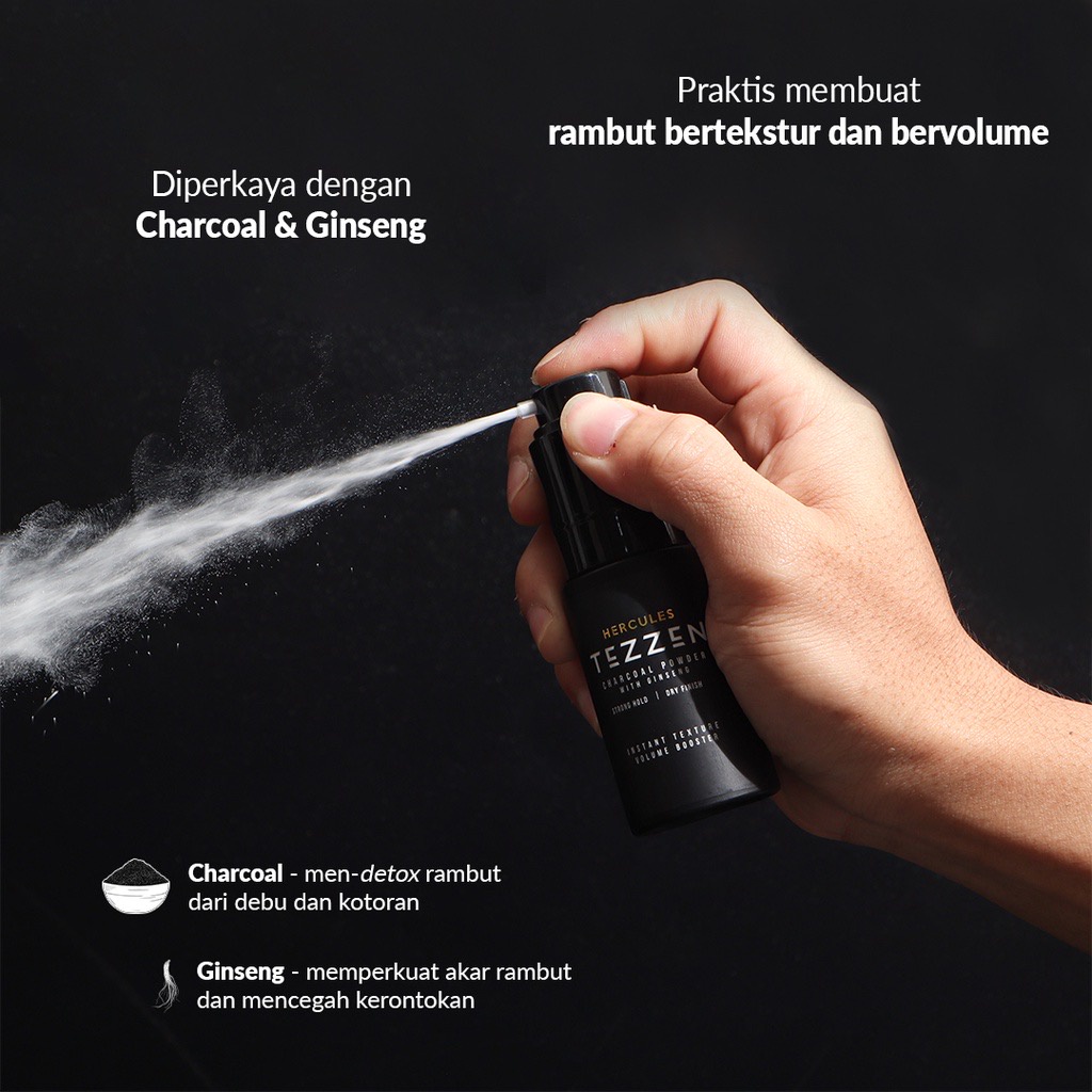 Tezzen Geryon Hercules Charcoal Hair Powder Rambut Pria Spray BPOM