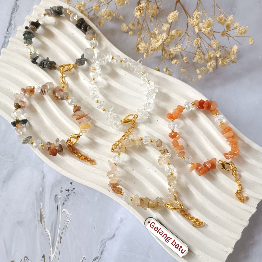 Gelang Batu Alam - Gelang Batu Kerikil - Gelang Batu Wanita