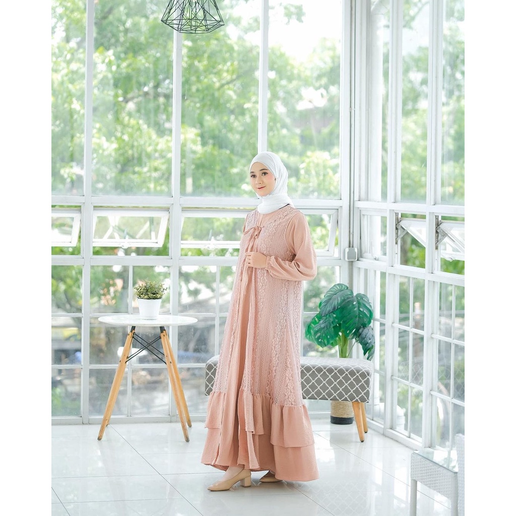 LIMITED - HELEVA DRESS OUTER BRUKAT DRESS WANITA AIRFLOW CRINKLE PREMIUM - EID SERIES