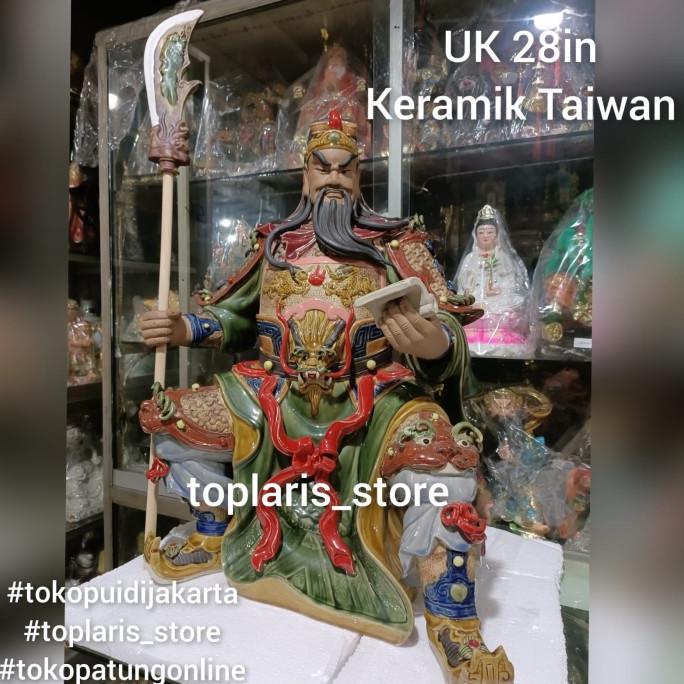 Patung Kwan Kong Keramik Taiwan 28in 022