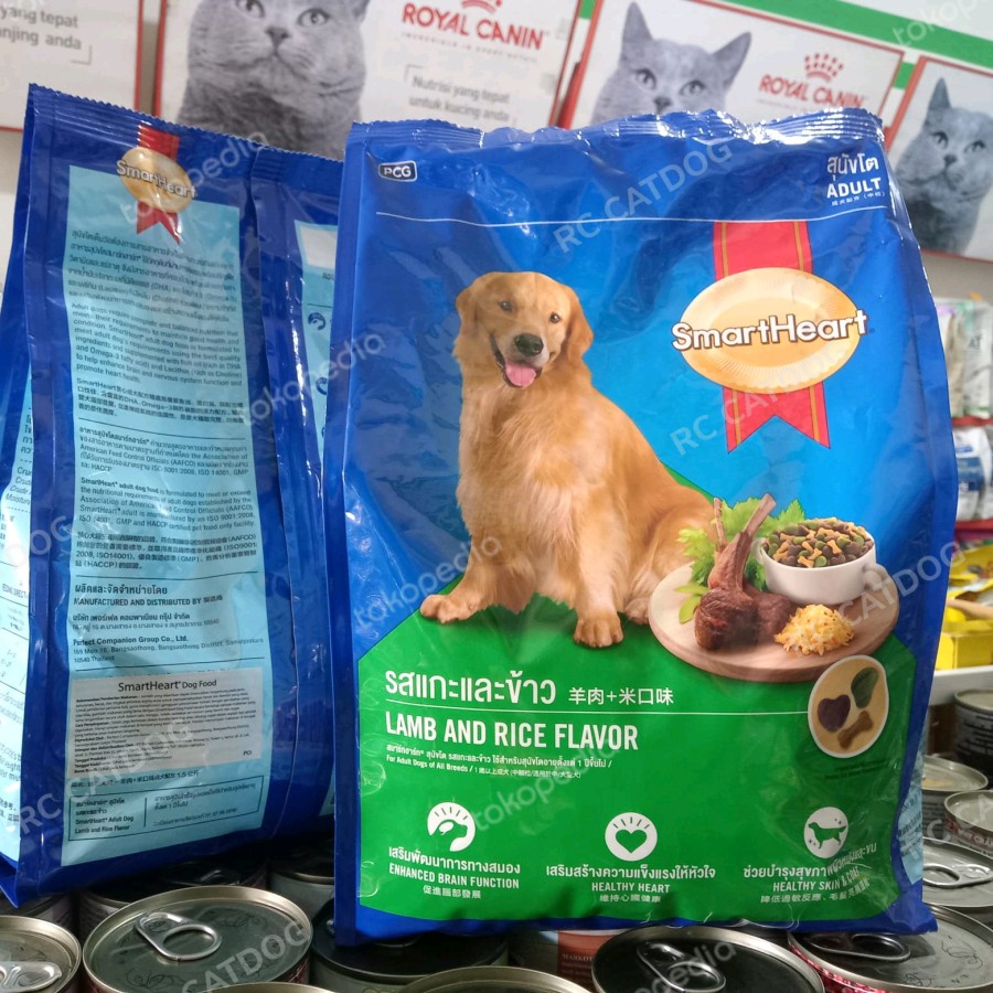 SmartHeart Adult 1,5kg Makanan Anjing Dewasa - Lamb &amp; Rice Flavour