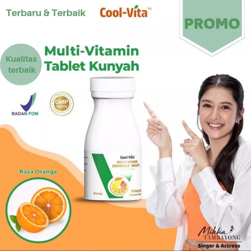 COOLVITA MultiVitamin Chewable Suplemen Makanan Rasa Orange Suplemen Penggemuk Badan. Penggemuk Bada