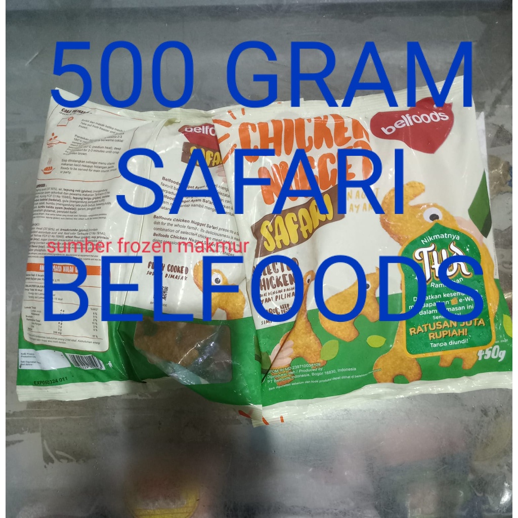 

NUGGET SAFARI 500 gr BELFOODS sumber frozen makmur