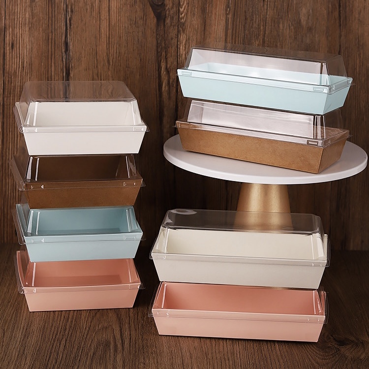 

[10 PCS] Dessert Box Tahan Panas Oven Mika Kotak Mochi Box / Cake Case Paper Box Cookies Box Kotak Roti Burger Hotdog