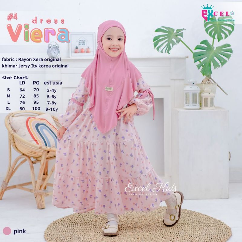 VIERA DRESS Vol.2.3.4 free jilbab ORI EXCEL | Dress+jilbab Anak