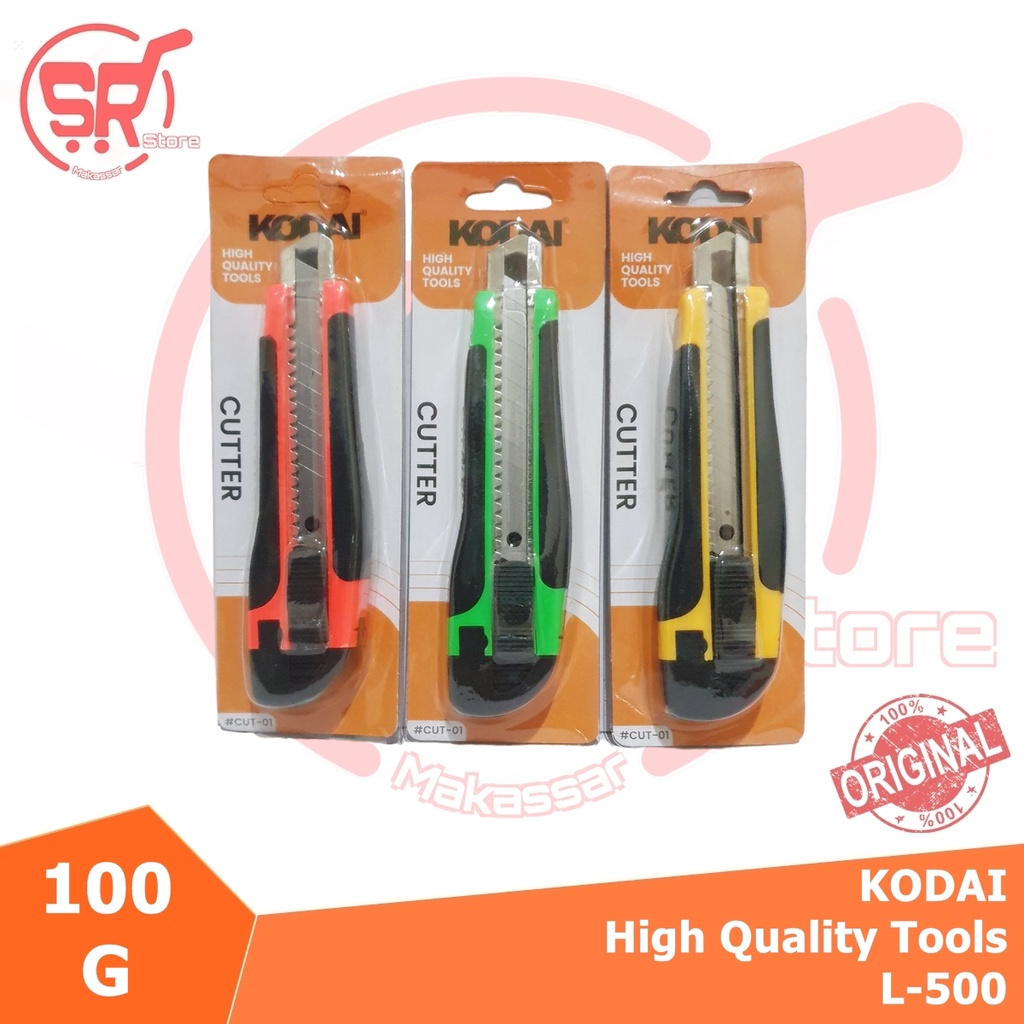 

CUTTER BESAR Gagang Karet Auto Lock Pisau Cutter KODAI CUT-01 dan CUT-02 ( SR Store MKS / SR Store Makassar )