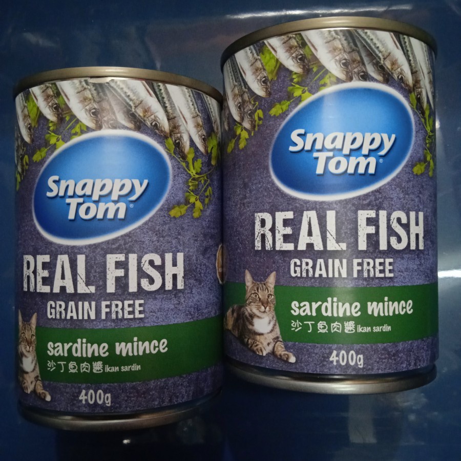 ( 6 x) Snappy Tom Kaleng Sardine Mince Makanan Kucing Wet 400g