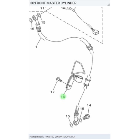 holder breket hose IPA breket dudukan selang rem depan vixio nvl nva vixion 150 movistar ori