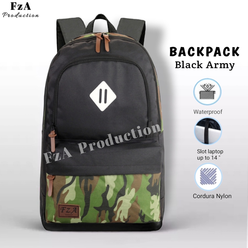 FzA Official - Tas Ransel Gendong Laptop Distro Sekolah Kuliah Pria Wanita Backpack Murah Original Tas Punggung Laptop -BASD