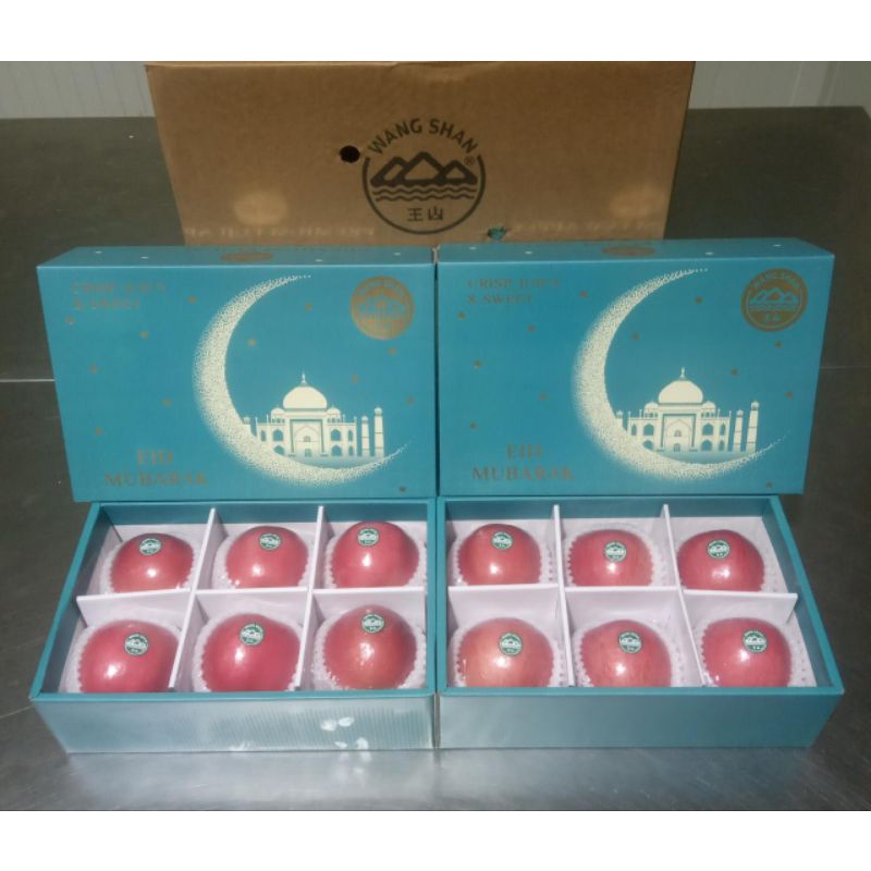 Apel Fuji WangShan Gift Pack parcel buah apel FUJI isi 6 pc