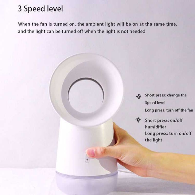 NeSugar Little Sunny Kipas Angin Bladeless 3 in 1 Humidifier Night LED - R011