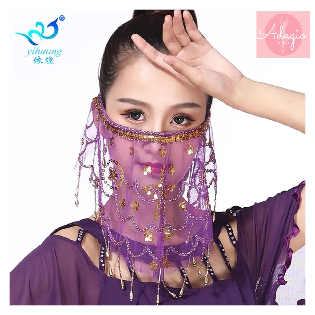 CADAR WAJAH SYAL MUKA SELENDANG KERUDUNG PENUTUP WAJAH KOSTUM ARABIAN TARI PERUT BELLY DANCE HALOWEEN PESTA KOSTUM PARTY