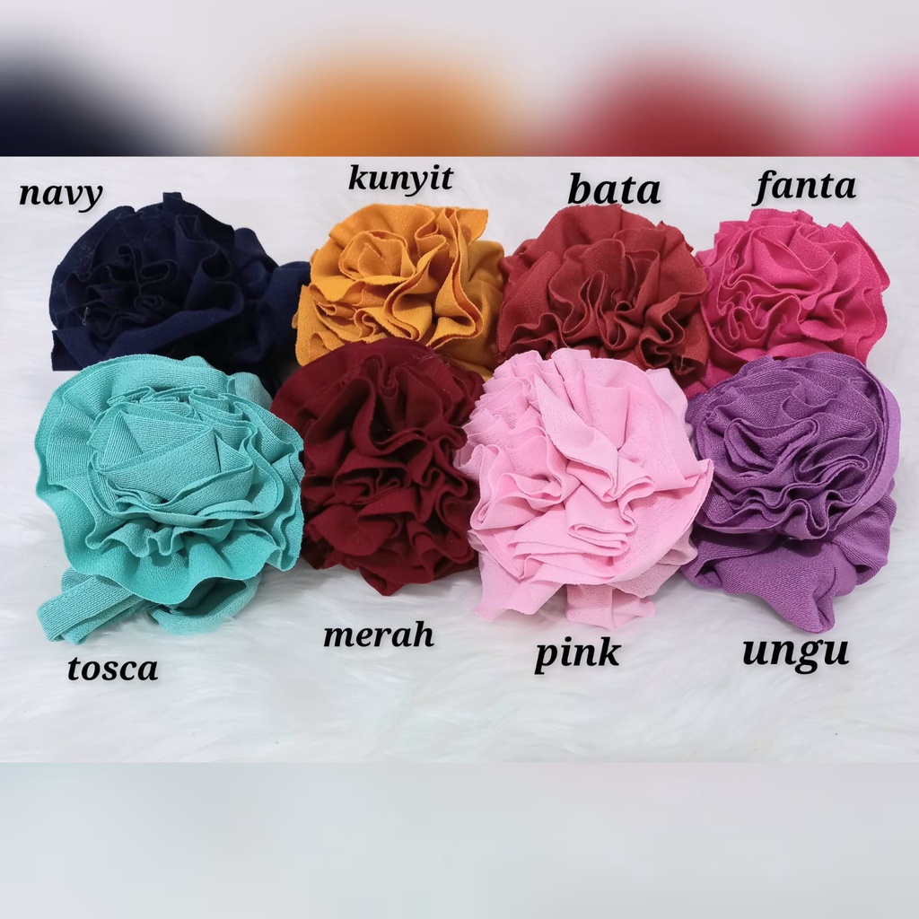 Turban Bayi Bunga Jambul / ciput anak bunga / topi bayi