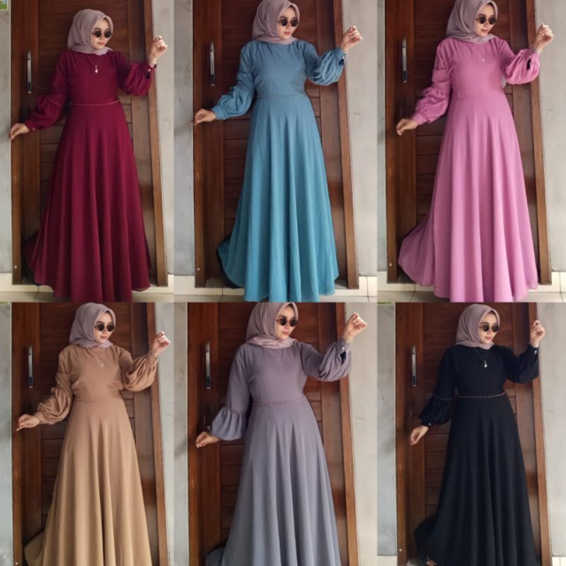 Nabila dress / Gamis ceruty babydoll premium / Gamis pesta