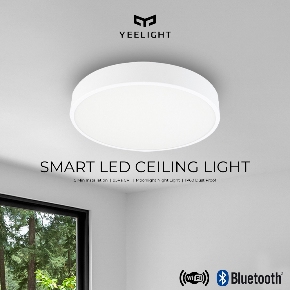 YEELIGHT Lampu LED Plafon WiFi Bluetooth 32 cm 3 In 1 Color - YLXD01YL - White