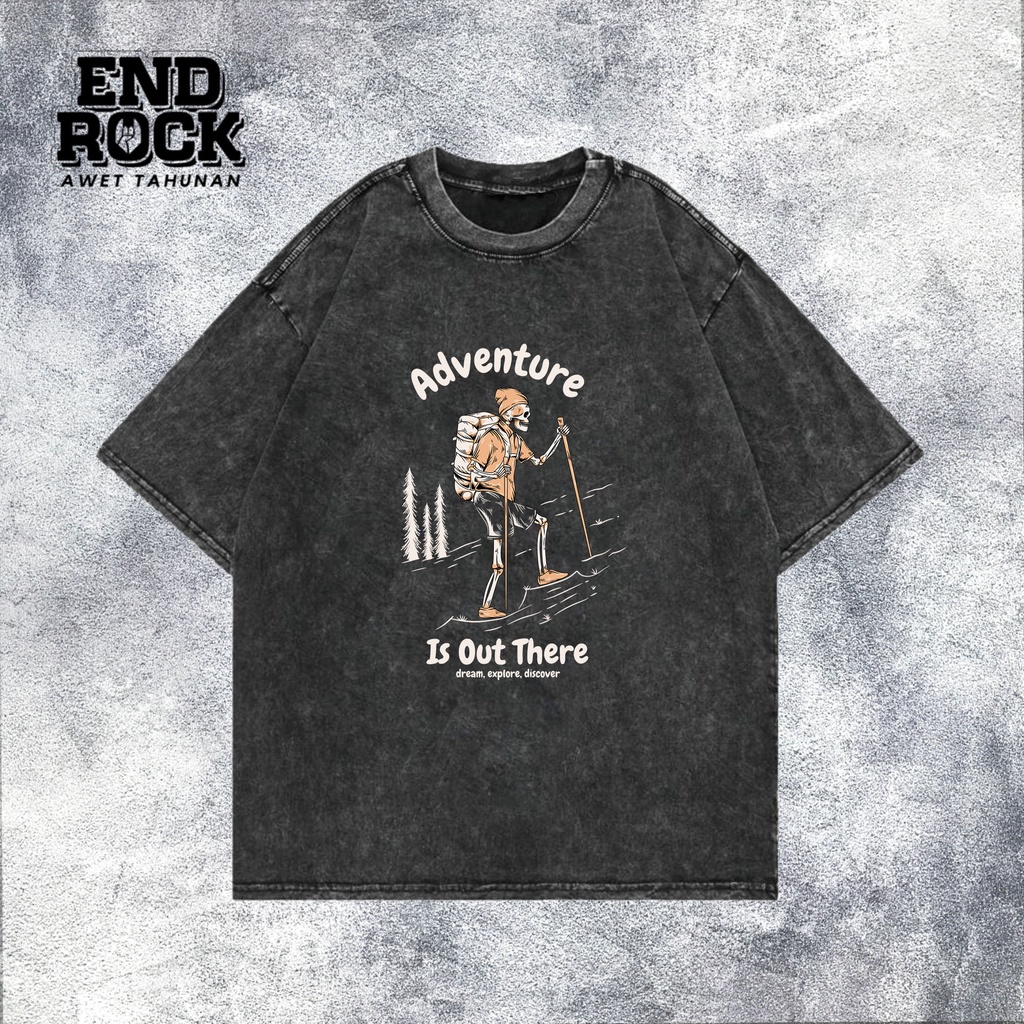Kaos Oversize Wash Original Endrock Tema Hiking Skull DTF0078