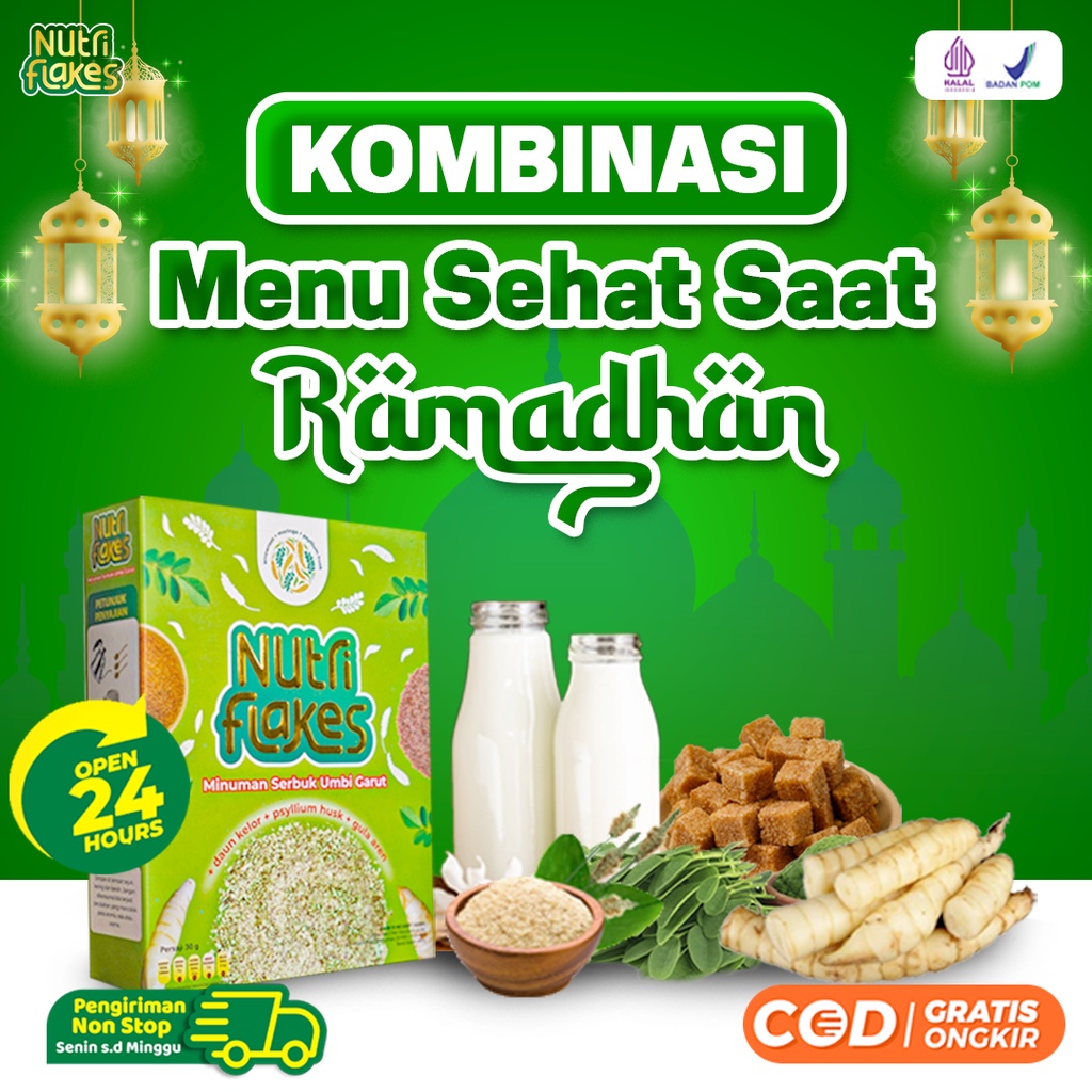 Nutriflakes - Original Minuman Umbi Garut Atasi Asam Lambung Maag Kronis Gerd Suplemen Makanan Diet