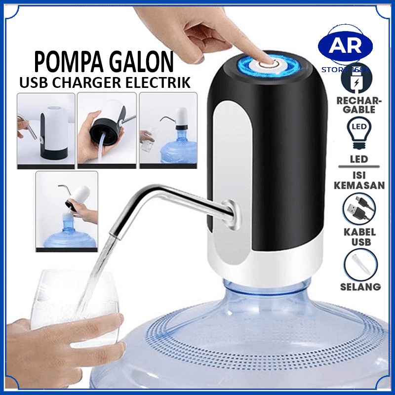 AR POMPA AIR GALON ELEKTRIK FREE KABEL CHARGER USB / DISPENSER AIR GALON ELEKTRIK