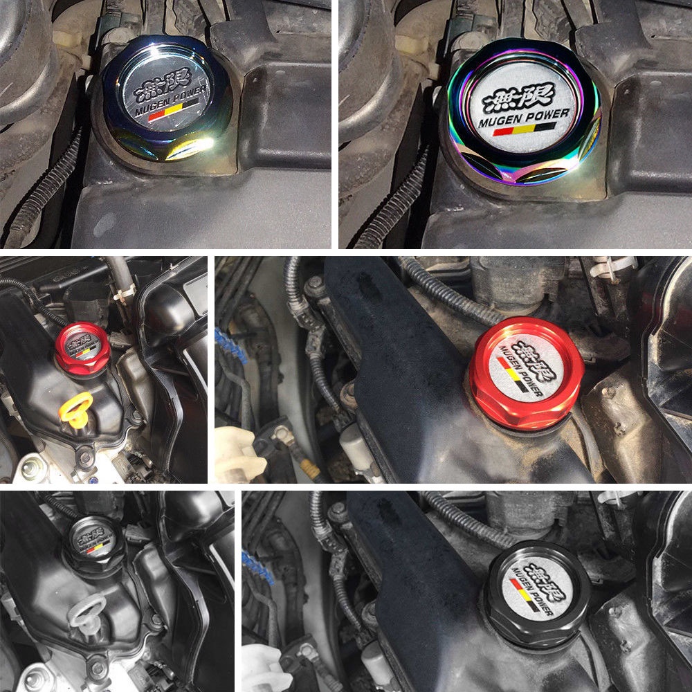 Mugen Power Aluminum Car Engine Oil Cap Mobil Penutup Oli Mesin Honda Universal Spoon Sports