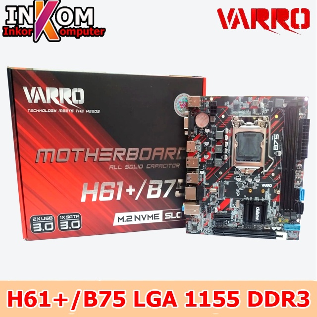MOTHERBOARD MAINBOARD MOBO H61 LGA 1155 VARRO NVME NEW