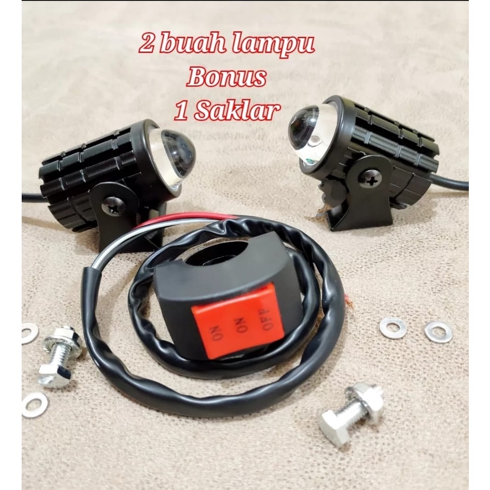 lampu tembak laser mini 2pcs plus saklar on off cahaya putih-kuning