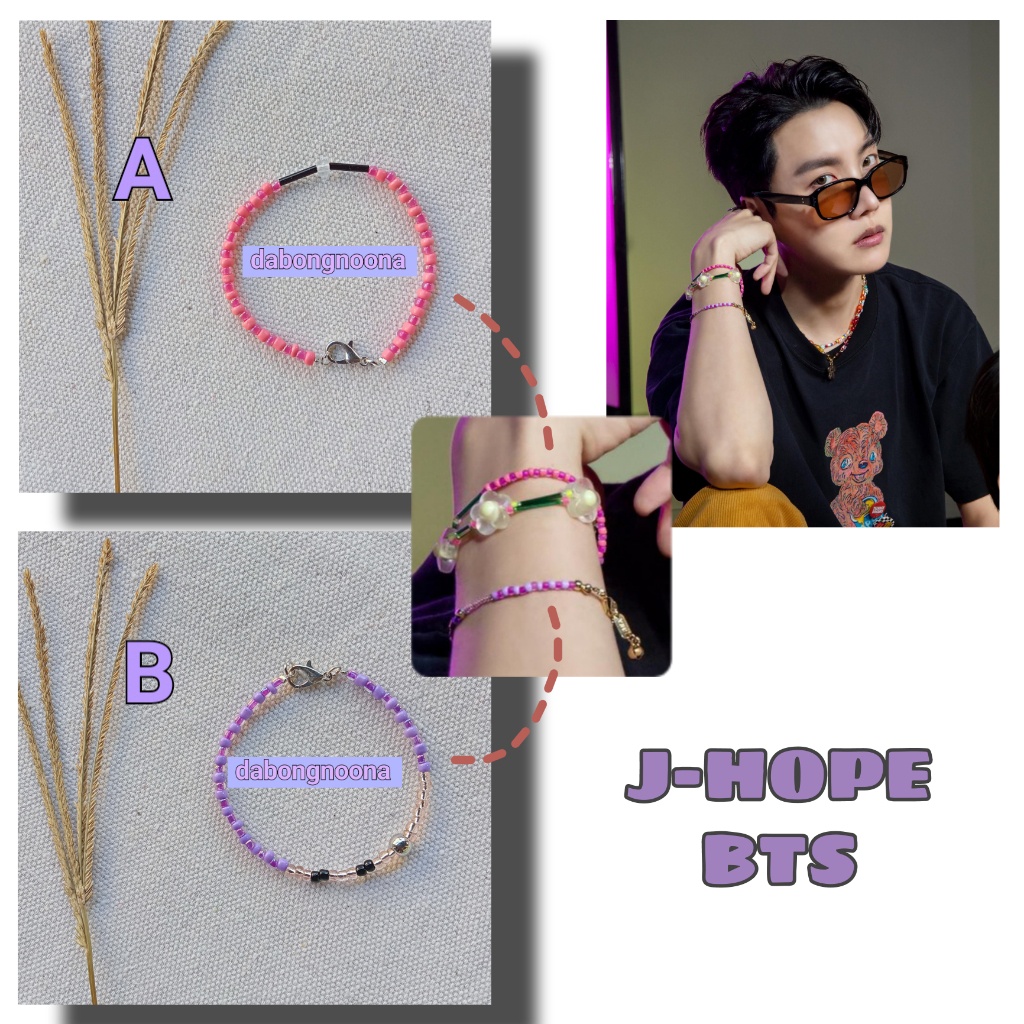 BTS J-HOPE Bracelet - Gelang J-Hope BTS - KPOP - Gelang Manik Beads