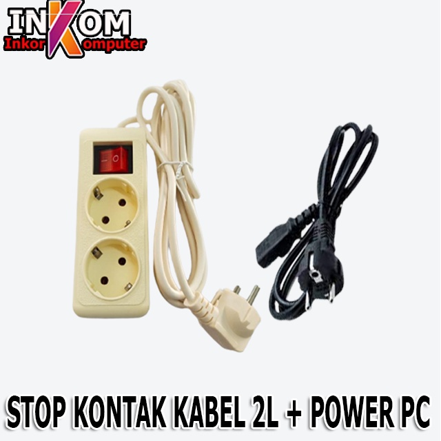 Stop Kontak Kabel Colokan Listrik Plus Kabel Power PC Ori