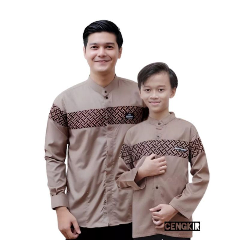 Koko Couple Ayah Anak || Koko Kobata lengan panjang || Koko Kobata Anak