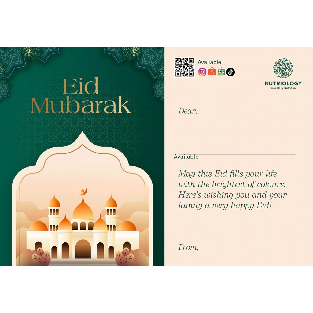 Kartu Ucapan Greeting Gift Card tema Lebaran Idul Fitri Mubarak Set